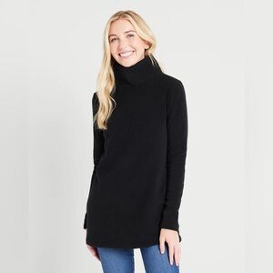 Dudley Stephens Cobble Hill Black Cowl Turtleneck Fleece Sweater